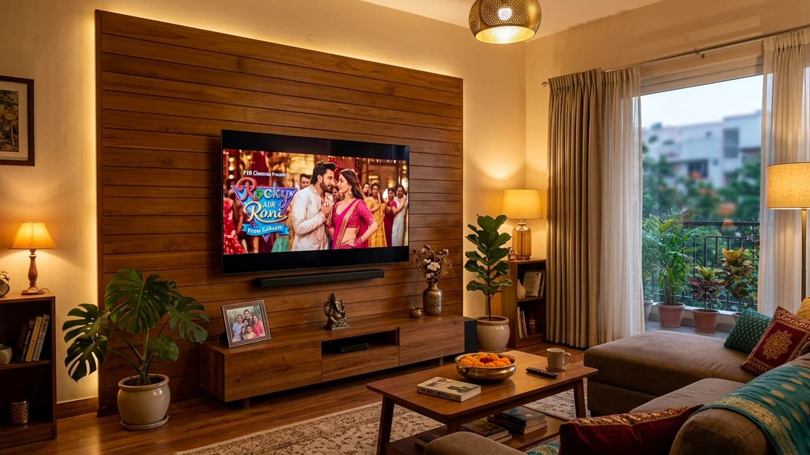 Television technician testing Panasonic 4K Smart TV display panel and motherboard