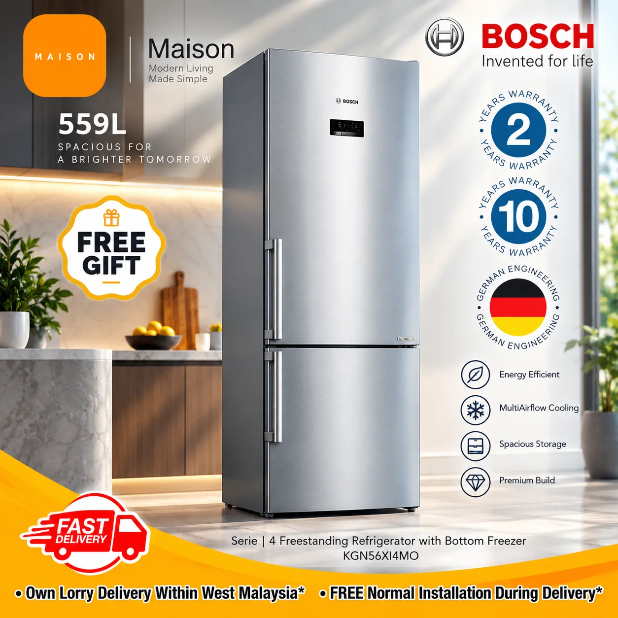 Bosch Serie 4 & Serie 6 VarioInverter Bottom Freezer Refrigerator Repair and Service in India